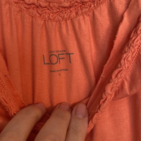 LOFT Apricot Ruffle Knit Top - Picture 3 of 5